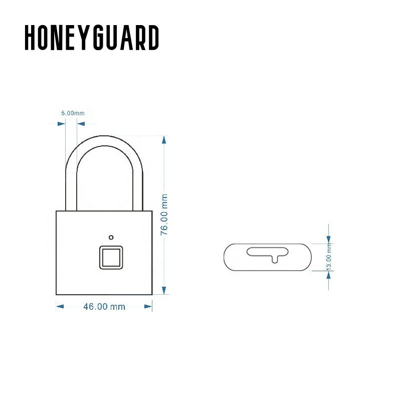 HONEYGUARD HSL010 Alloy Intelligent Door Lock Fingerprint Lock Keyless Anti-theft Waterproof Smart Fingerprint Padlock