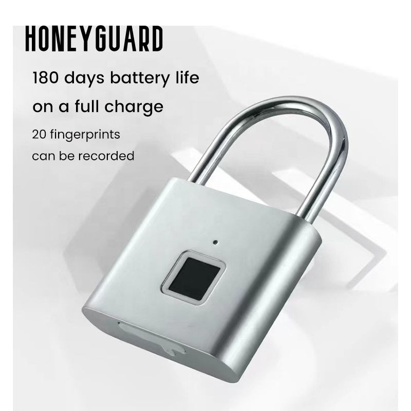 HONEYGUARD HSL010 Alloy Intelligent Door Lock Fingerprint Lock Keyless Anti-theft Waterproof Smart Fingerprint Padlock