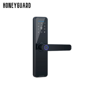 Apartment Hotel Gate Handle Lock Biometric Keyless Electronic Security Tuya Digital Fingerprint Smart Door Lock Kunci Pintu