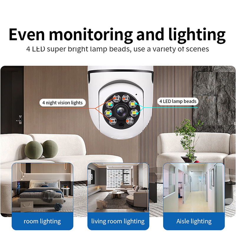 Smart Light Bulb Camera Waterproof Smart Home WIFI Indoor Security 2MP E27 Camera Surveillance Wireless IP Camera