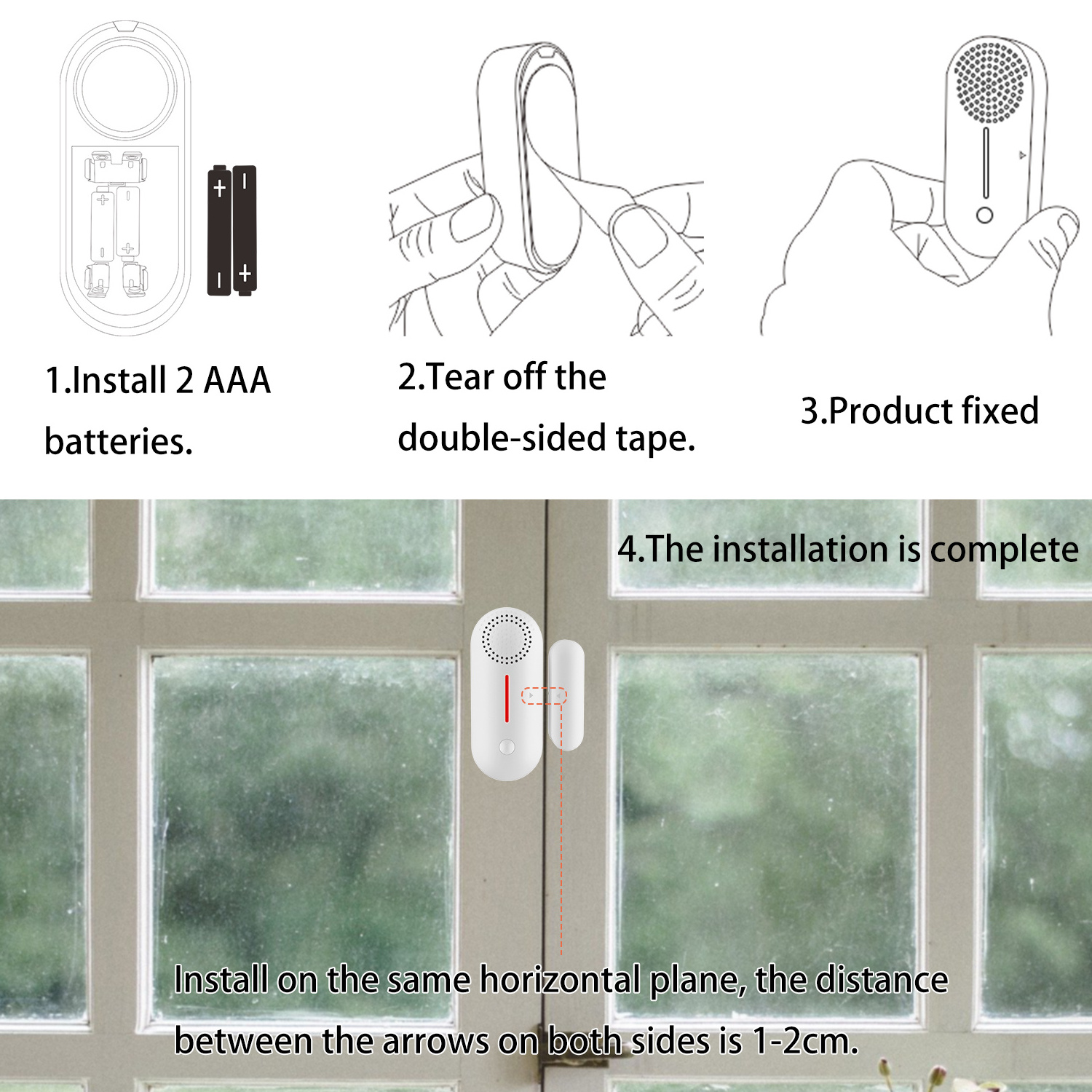 Security Open Or Sclosed Window and Door Sensor Built In Siren Magnetic Wifi Tuya App Sound And Light Door Open Alarm Detector