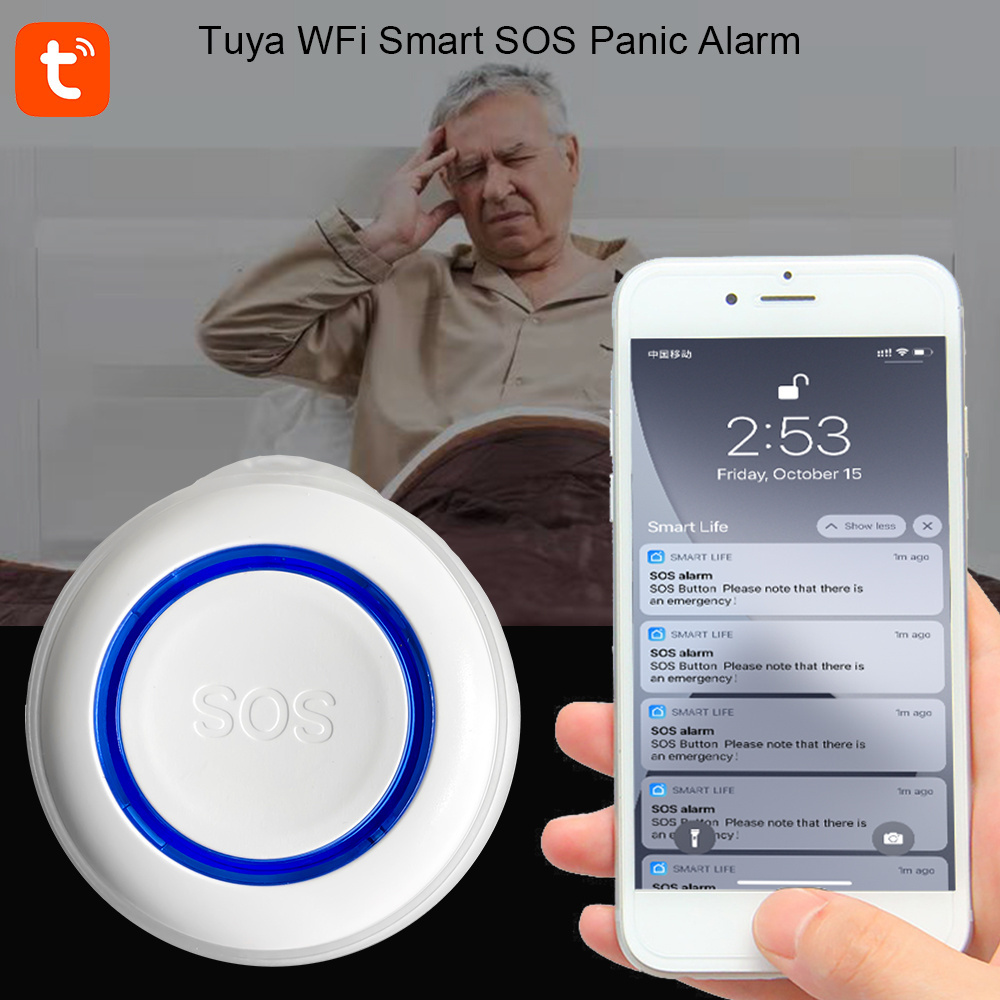 Tuya Smart WiFi Home Security Personal Alarm Pregnant Woman Elderly Disabled Hospital Falling Emergency SOS Panic Button