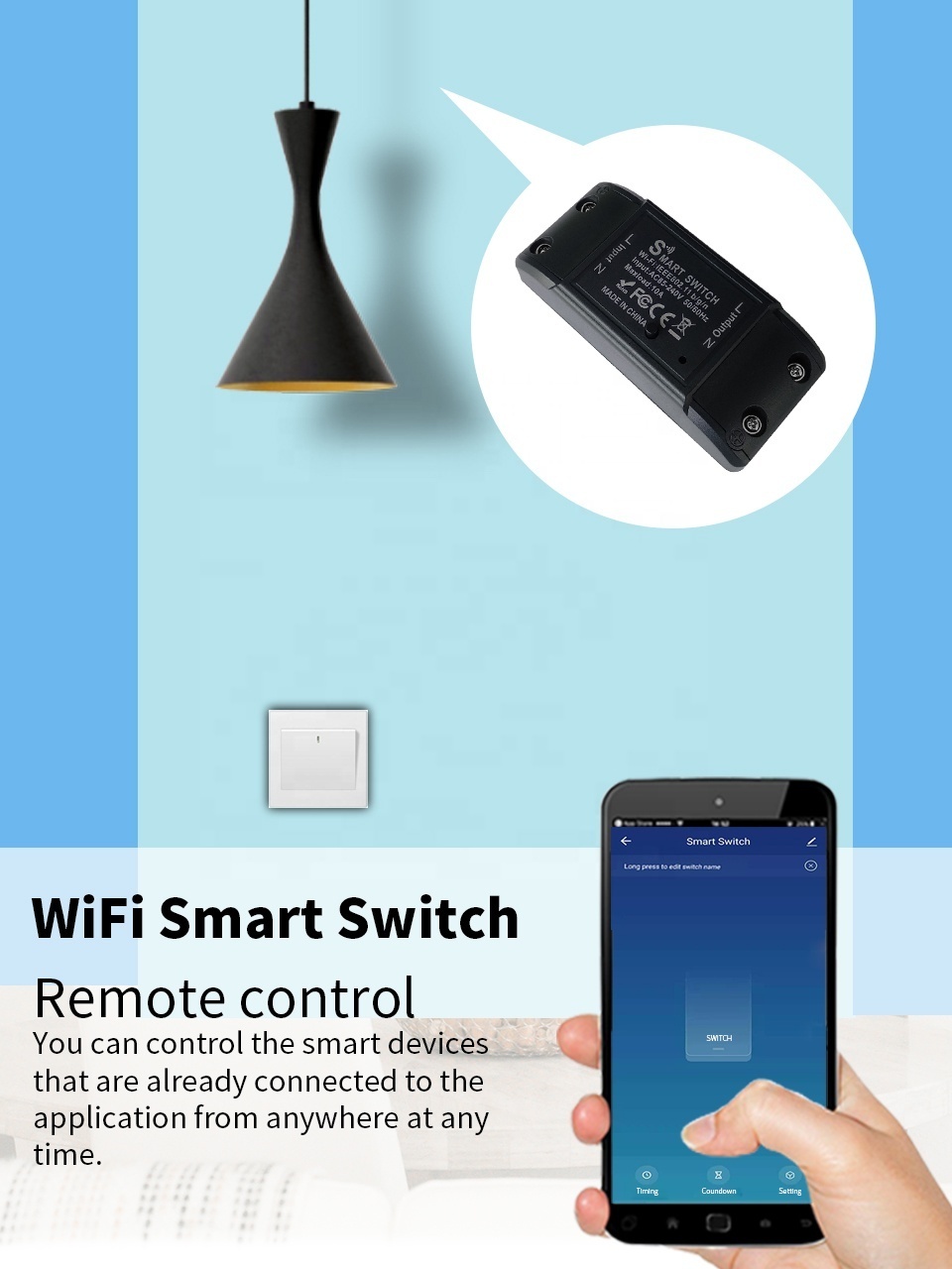 HONEYGUARD HLC001 Smart Remote Control Intelligent Interruptor WiFi Wireless Smart Switch APP Control Timing Switch