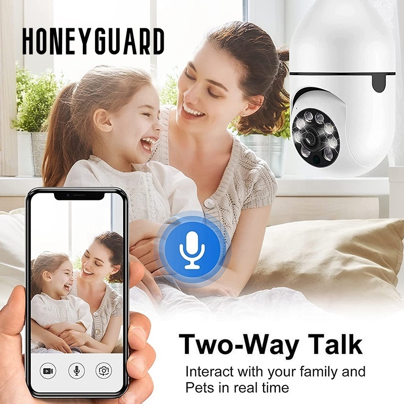 HONEYGUARD HSC017  Home Security Waterproof Human Motion Tracking Two Way Audio Wifi Light Bulb Camera