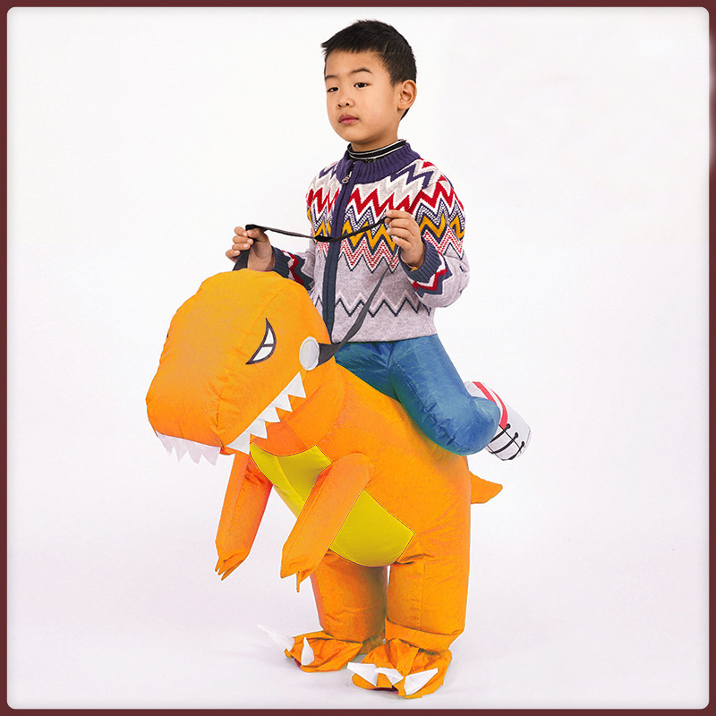 High quality wholesale crazy Jurassic kids dino riding dragon dinosaur costume inflatable suit for parties Inflate mascot