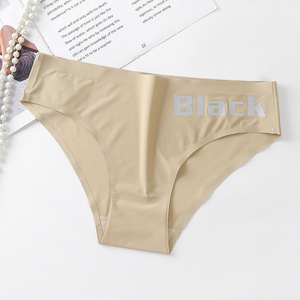 Ice silk seamless thong breathable sexy girl g-string underwear women's seamless thong panties for leggings