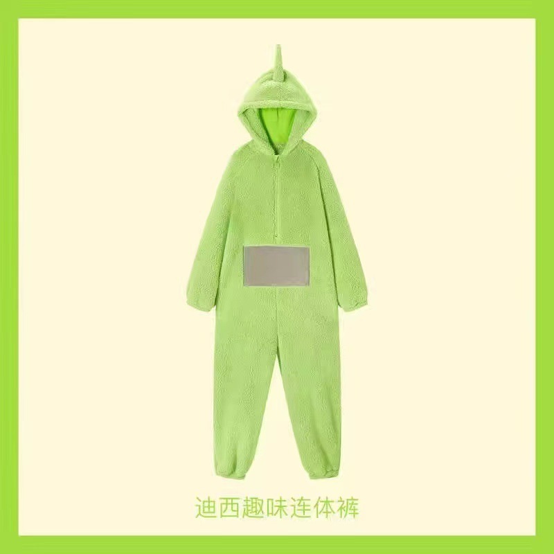 Teletubbies Anime Tinkywinky Dipsy Laa Laa Po Zip Furry Hoodies Festival Costume Performance Clothing Sleepwear Jumpsuit Romper