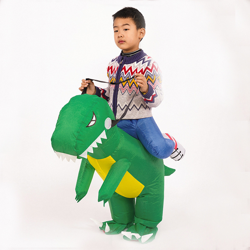 High quality wholesale crazy Jurassic kids dino riding dragon dinosaur costume inflatable suit for parties Inflate mascot