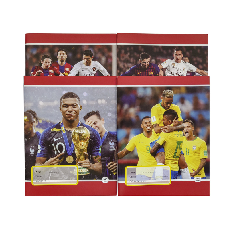 48/96 pages good quality football design french lined  staple binding Africa notebook