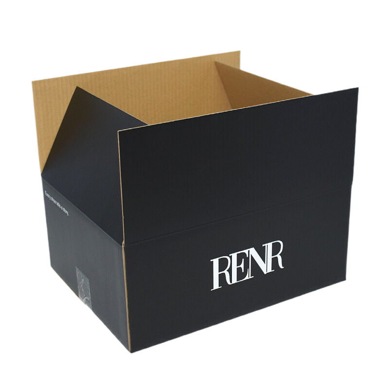 Wholesale biodegradable recyclable black heavy duty corrugated shipping boxes custom logo printed cardboard cartons