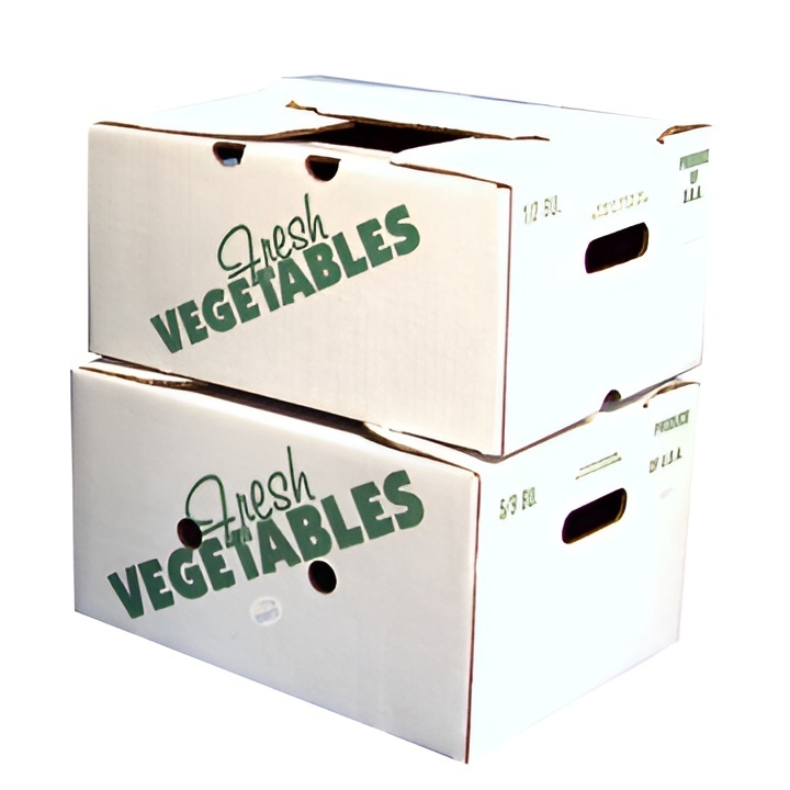 High Quality Custom  fresh produce carton vegetables packaging bushel boxes wax coated corrugated box