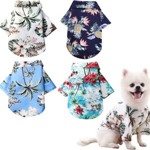 2024 new Pet clothing Hawaiian Seaside shirt Summer T-Shirts Hawaii Style Floral Dog Breathable Cool Clothes Pet dog beach shirt