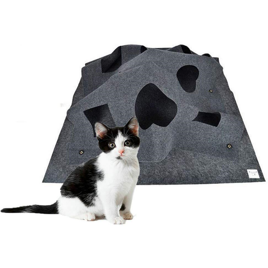 Pet Cat Activity Play Mat Collapsible Interactive Toy Cats Pad Resistant Pad Pet Rug Training Mat bed for Ferret Glider Rabbit