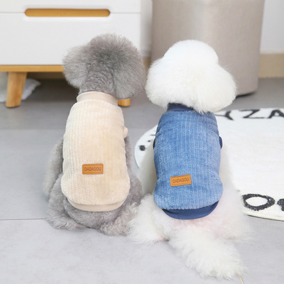 Premium Winter Fall Plush Waistcoat Dog Cat Vest Clothes Pet popular Dog fleece Sweatshirt Jacket  Pet Clothes Sweaters Teddy