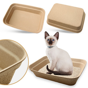 Disposable Cat Litter Boxes Large Portable Paper Cat Litter Tray Recycled Travel outdoor Litter Box Rabbit Cats accessories