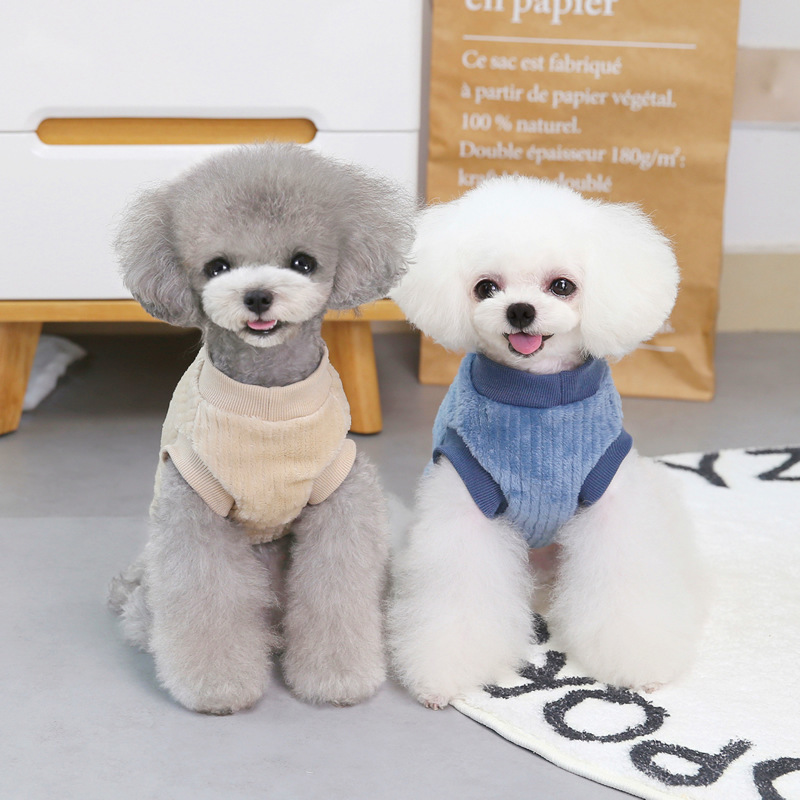 Premium Winter Fall Plush Waistcoat Dog Cat Vest Clothes Pet popular Dog fleece Sweatshirt Jacket  Pet Clothes Sweaters Teddy