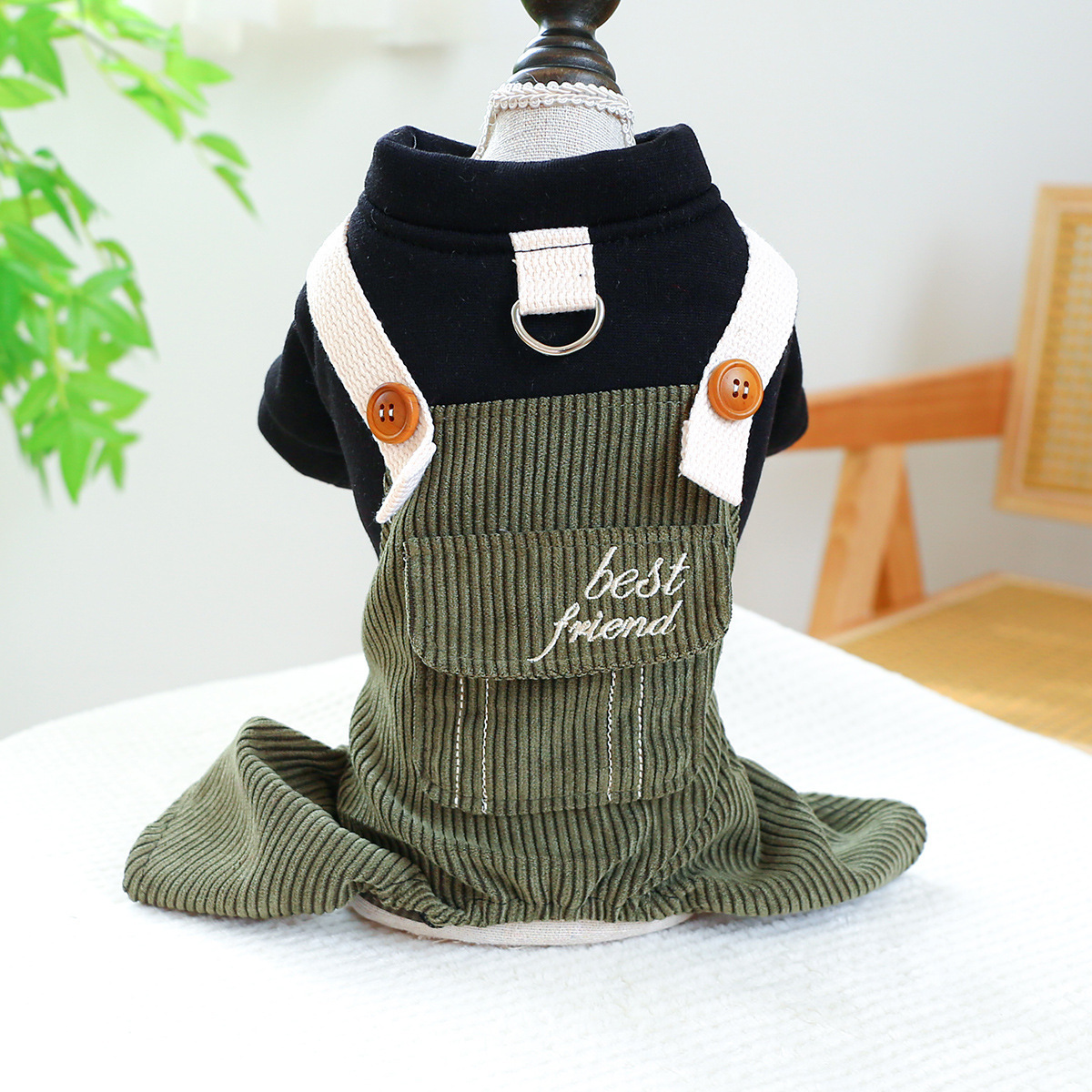 Dog Cats Corduroy Overalls suspender Pants Pet Clothes Costume Fashion Outfit Onesie 4 legged cloth for Small Puppy Cat Apparel