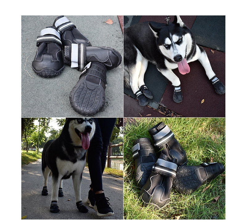 Customized OEM Dog Shoes Winter Dog Boots & Paw Protectors Waterproof Reflective Strips Rugged Anti-Slip Dog Sneaker Pet Shoes