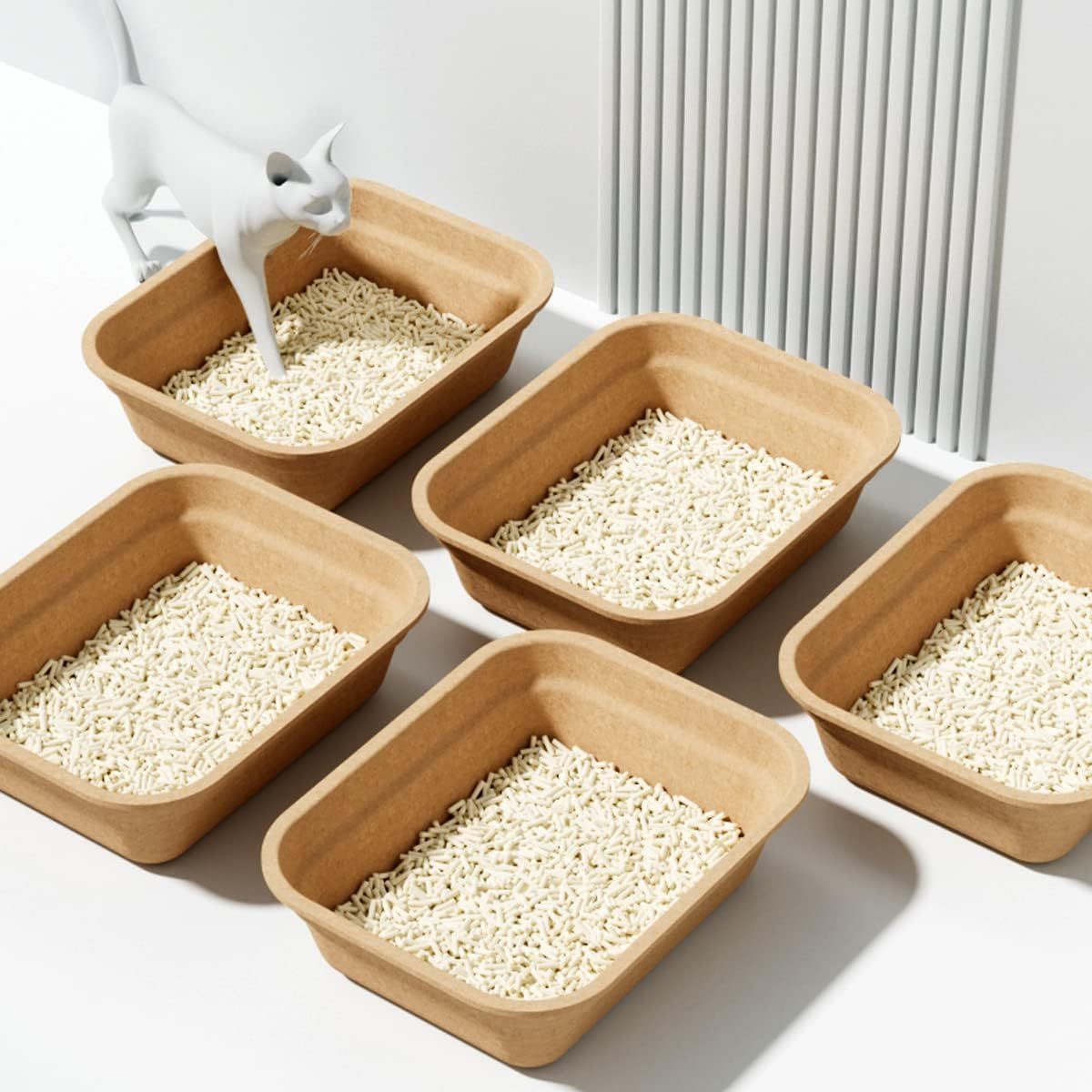 Disposable Cat Litter Boxes Large Portable Paper Cat Litter Tray Recycled Travel outdoor Litter Box Rabbit Cats accessories