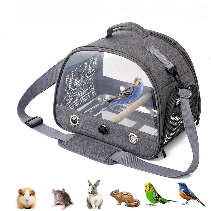 Small Animal Bird Travel Carrier Bag Oxford Outdoor Breathable Portable Bird Backpack Sling Pet Bag Travel Cage for Small Pets