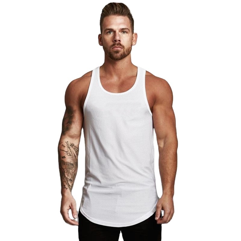 Quick Dry Polyester Breathable Sports Tank Top Sublimation Mens Gym Stringer Singlet