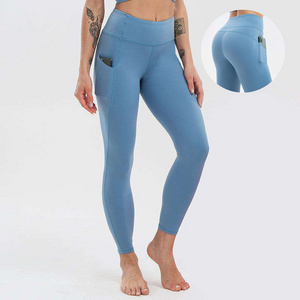 high quality tummy control feels like skin yoga recycled pocket leggings yoga pants women fitness gym tights leggings pants