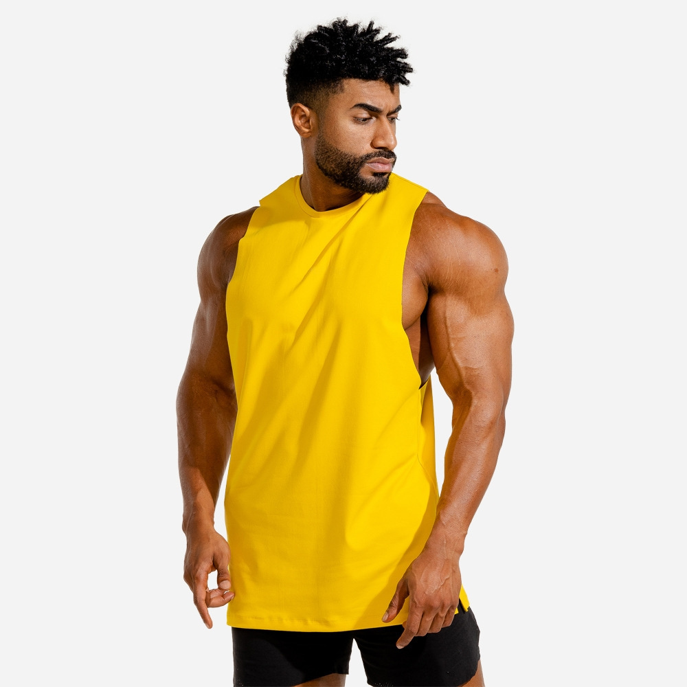 Quick Dry Running Gym Athletic Muscle Tank Top Men Polyester Elastic Training Fitness Sport Tank Top