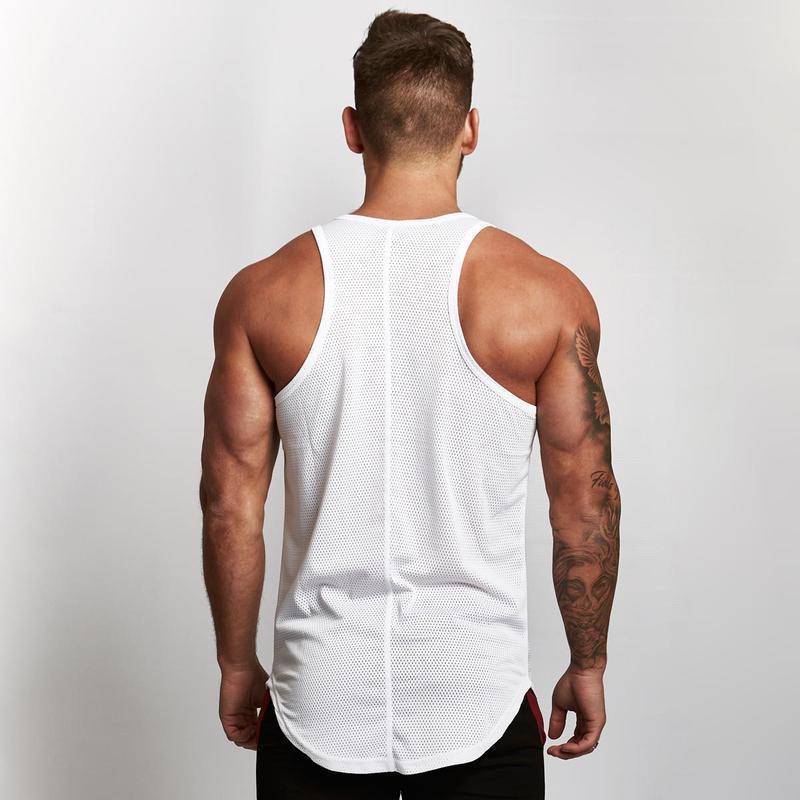 Quick Dry Polyester Breathable Sports Tank Top Sublimation Mens Gym Stringer Singlet