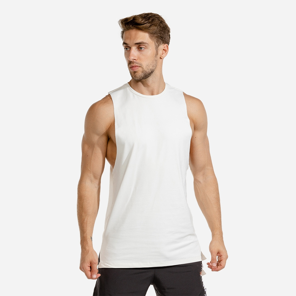 Quick Dry Running Gym Athletic Muscle Tank Top Men Polyester Elastic Training Fitness Sport Tank Top