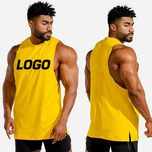 Quick Dry Running Gym Athletic Muscle Tank Top Men Polyester Elastic Training Fitness Sport Tank Top