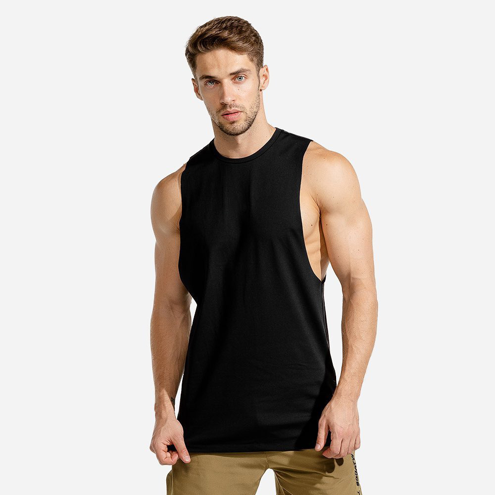 Quick Dry Running Gym Athletic Muscle Tank Top Men Polyester Elastic Training Fitness Sport Tank Top