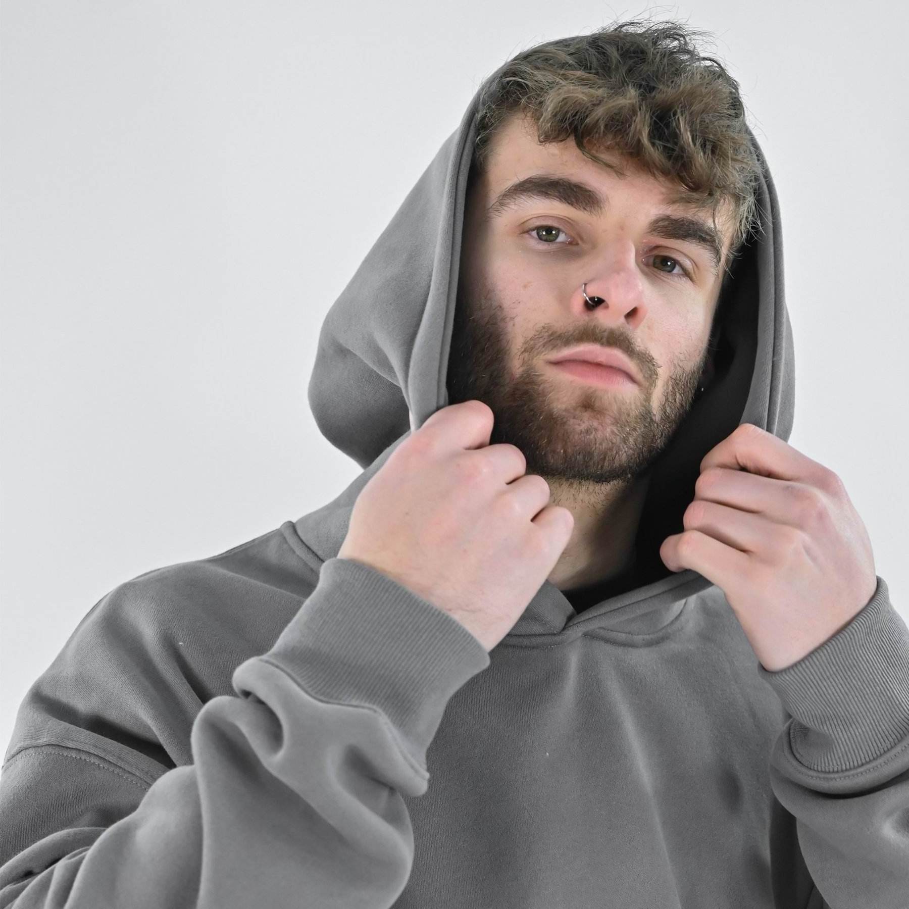 500 Gsm cotton heavyweight Thick Winter Fleece Oversized Hoodie boxy fit blank plain men hoodies