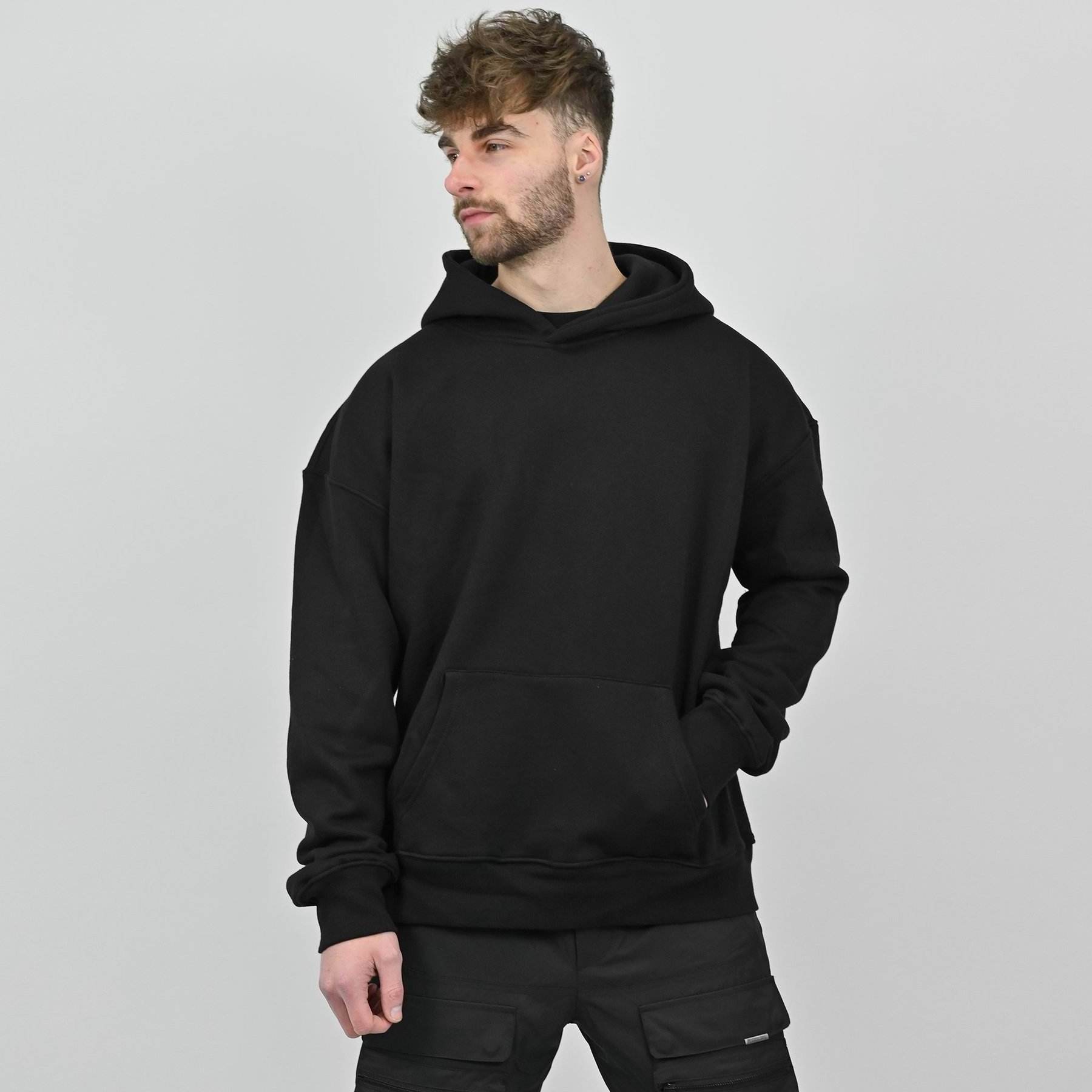 500 Gsm cotton heavyweight Thick Winter Fleece Oversized Hoodie boxy fit blank plain men hoodies