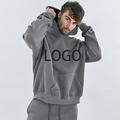 500 Gsm cotton heavyweight Thick Winter Fleece Oversized Hoodie boxy fit blank plain men hoodies