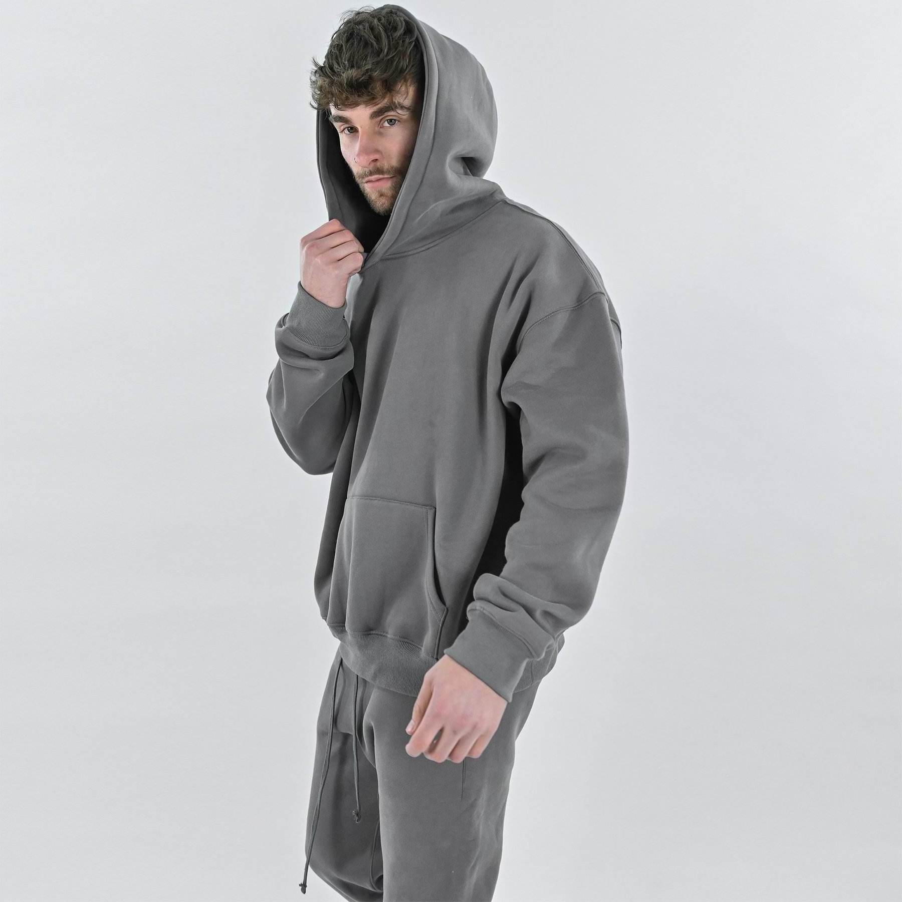 500 Gsm cotton heavyweight Thick Winter Fleece Oversized Hoodie boxy fit blank plain men hoodies