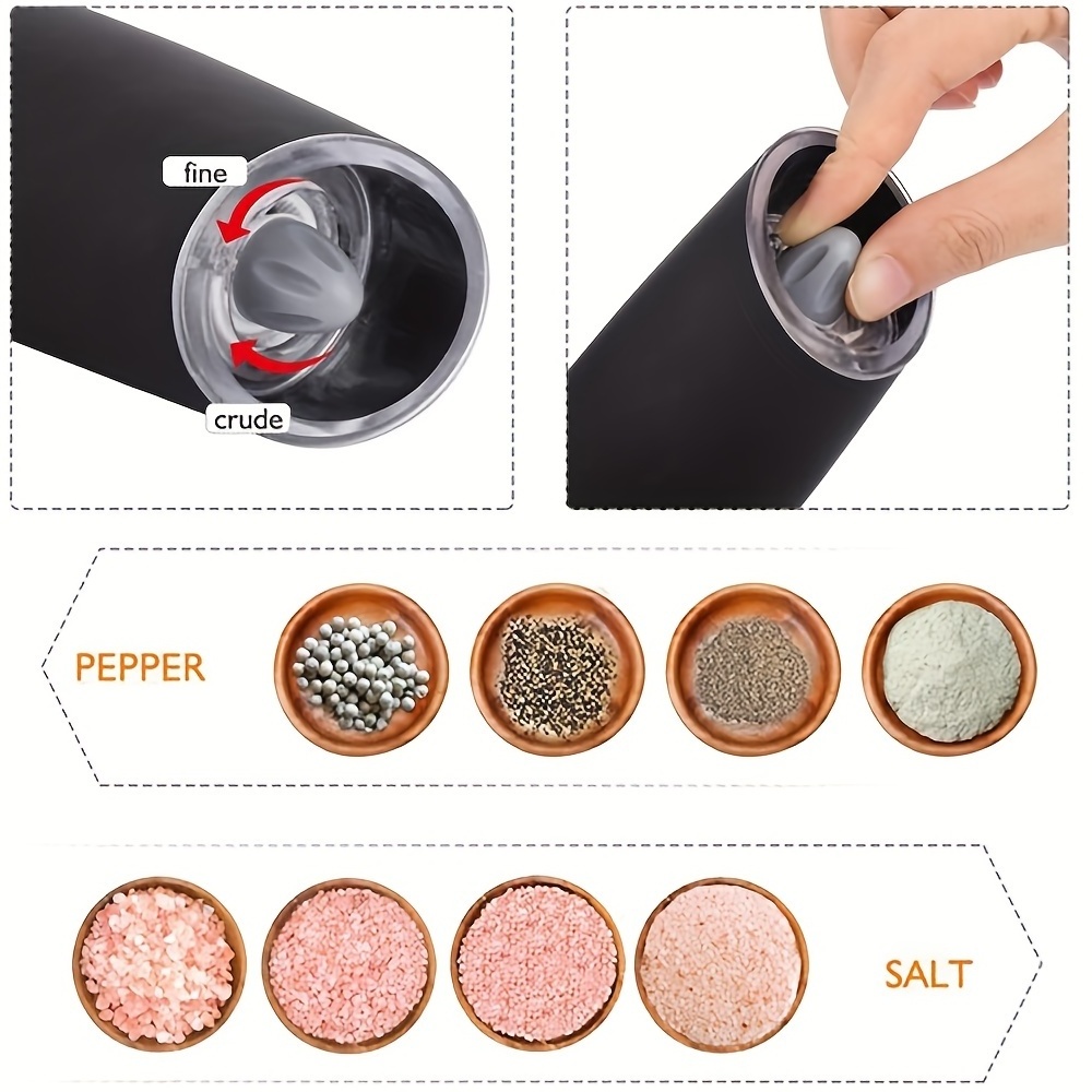 Electric Mill for Salt & Pepper Rock Salt Pepper Spice Adjustable Coarseness