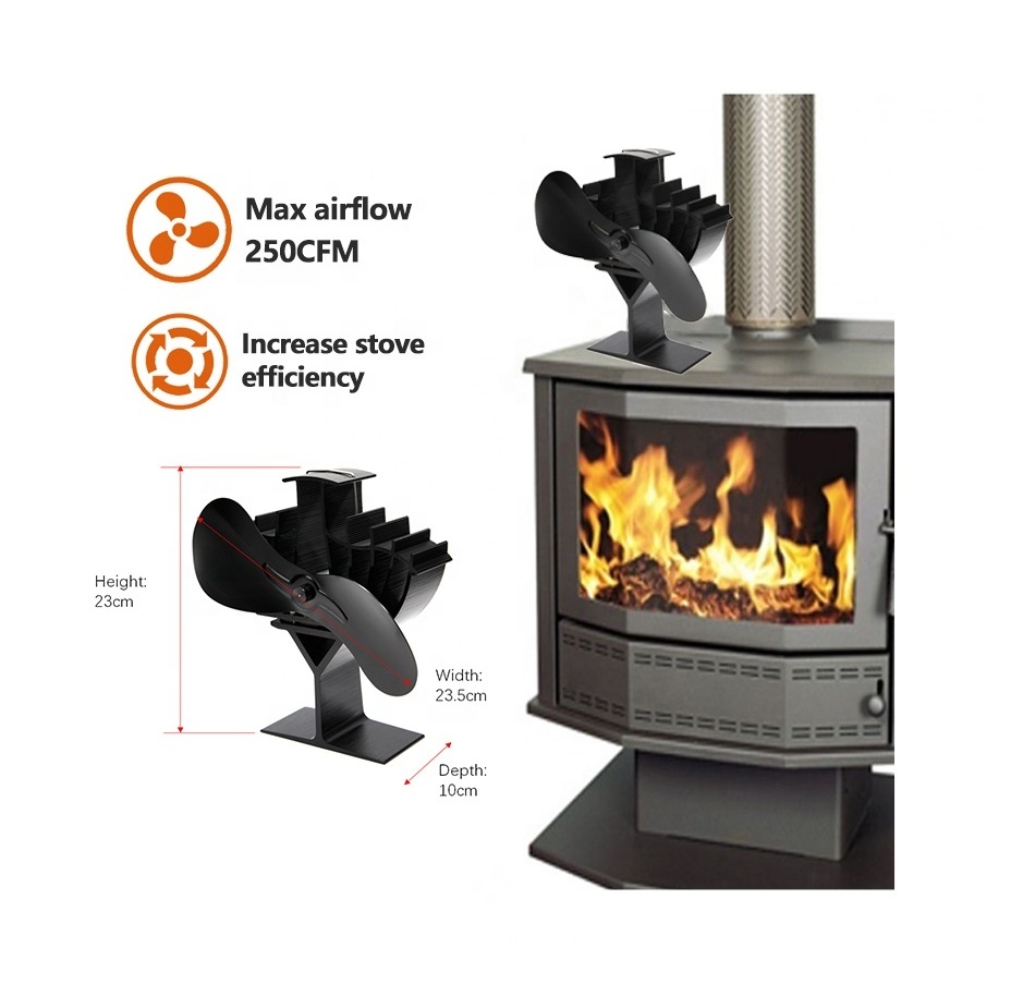 High Quality Ecofan Freestanding Energy Saving Fireplace Fan Large Airflow Heat Powered Stove Fan