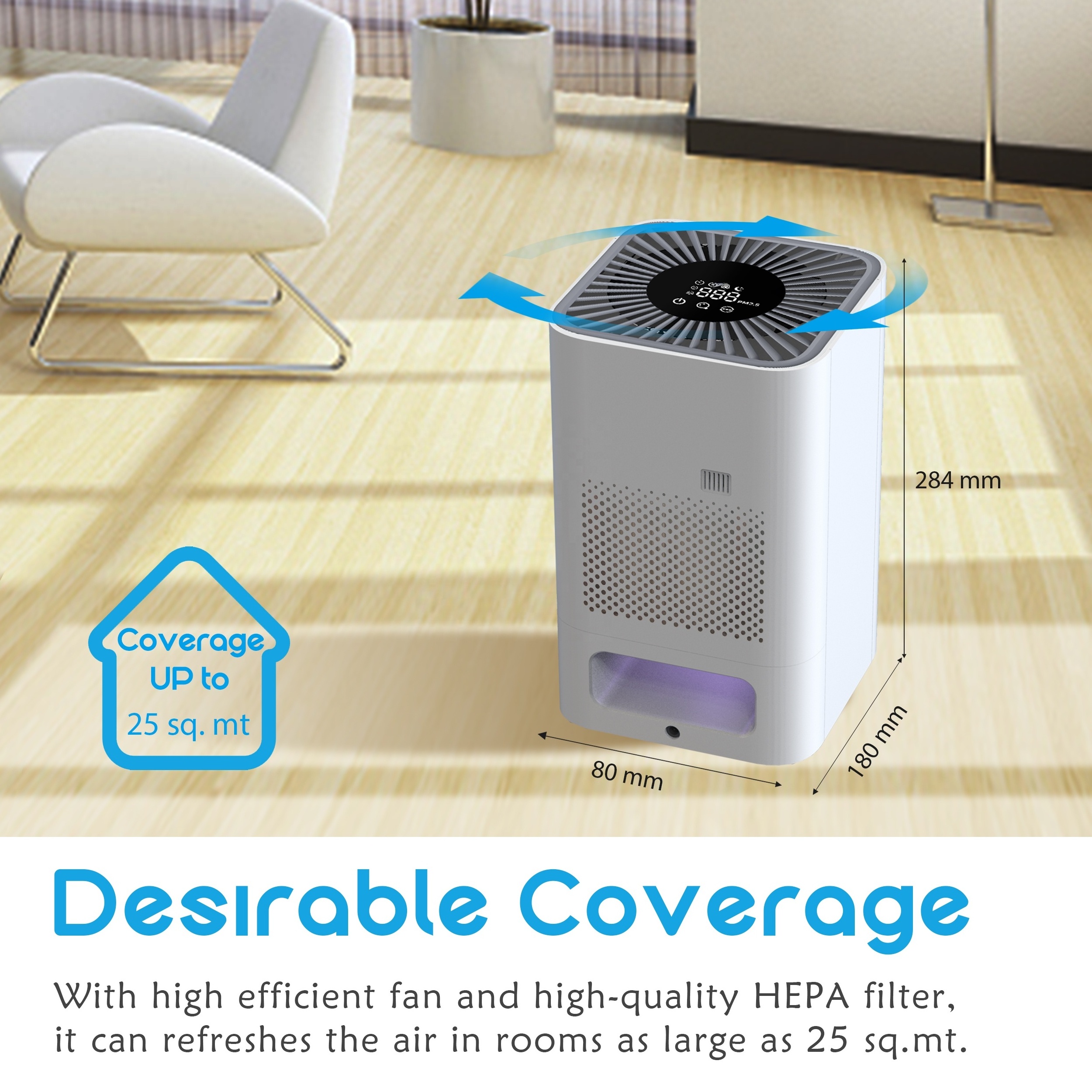 2022 new arrival Home Office Hotel Hospital UV Air Purifier HEPA Filter Intelligent Air Purifier cleaner