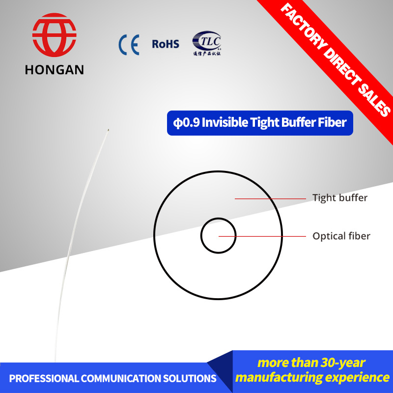 FTTh transparent invisible installation bare fiber optic cable