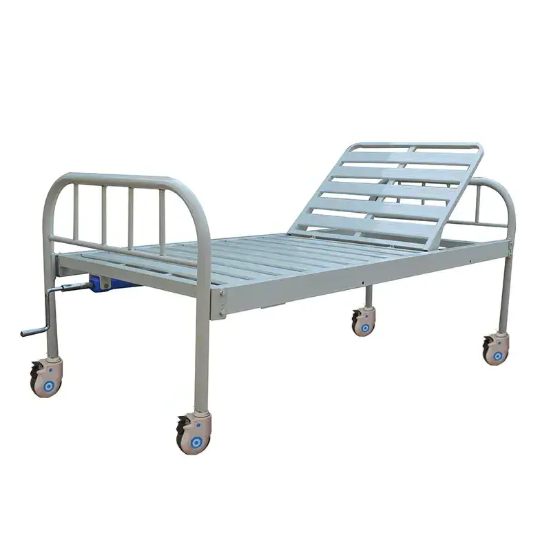 Hongan mdeicla hospital furniture steel coating single one crank manual clinic nursing bed for elderly patient use