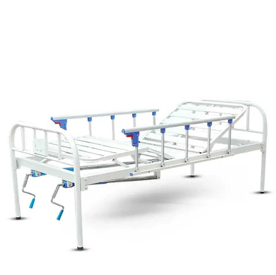 Hongan mdeicla hospital furniture steel coating single one crank manual clinic nursing bed for elderly patient use