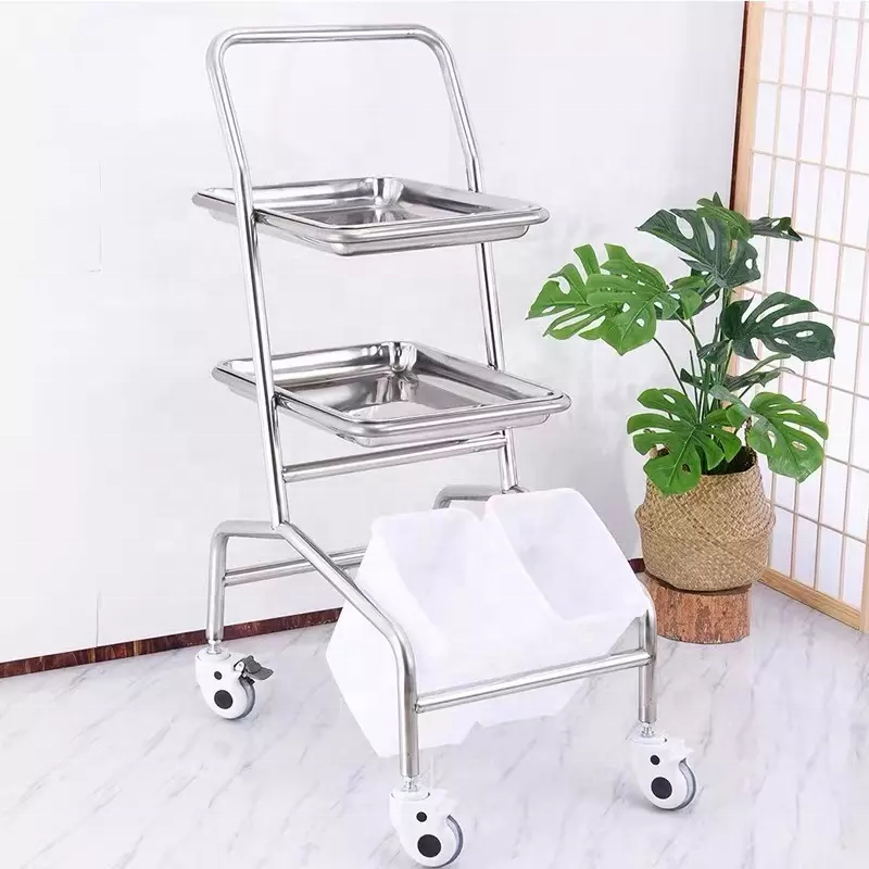 Hongan good price Durable hospital usage Medical Oxygen Cylinder Treatment Trolley Stainless Steel Instrument Cart