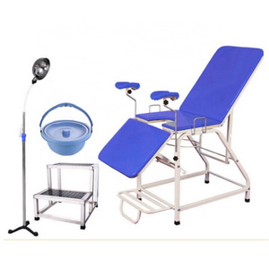 Hongan medical portable manual stainless steel gynecological examination chair table obstetric gynecology hospital delivery bed