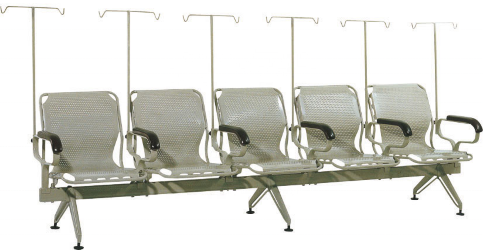 Hongan medical 3/5 Seater Hospital Waiting Infusion Chairs With IV Drip Stand steel Accompany Wait Chair