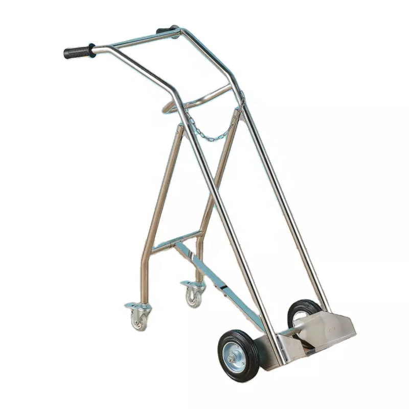 Hongan good price Durable hospital usage Medical Oxygen Cylinder Treatment Trolley Stainless Steel Instrument Cart