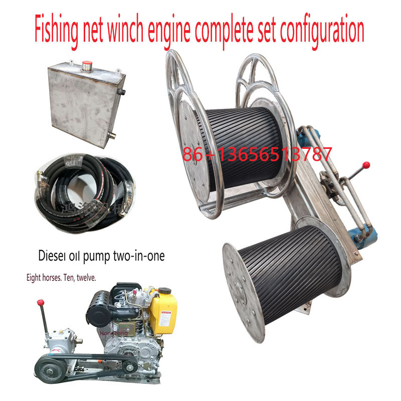 hydraulic fish net hauler for ground cage net gill net trawl big pulling capacity fish hauler for fisherman boats