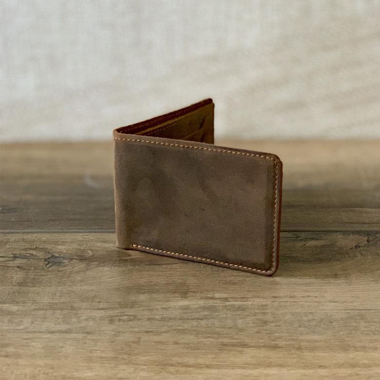 Custom Crazy Horse Wallet For Men Bifold Genuine Leather Wallets