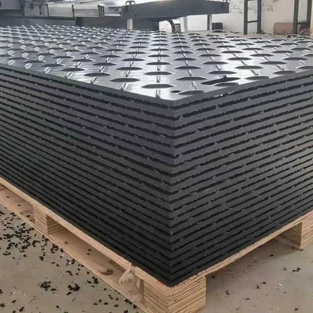 HDPE temporary 38mm 44mm thick ground protection drilling mud rig mat hdpe road mats