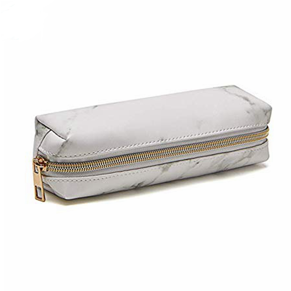 Luxury Personalised Pu Marble Pencil Case With Zipper For Storage