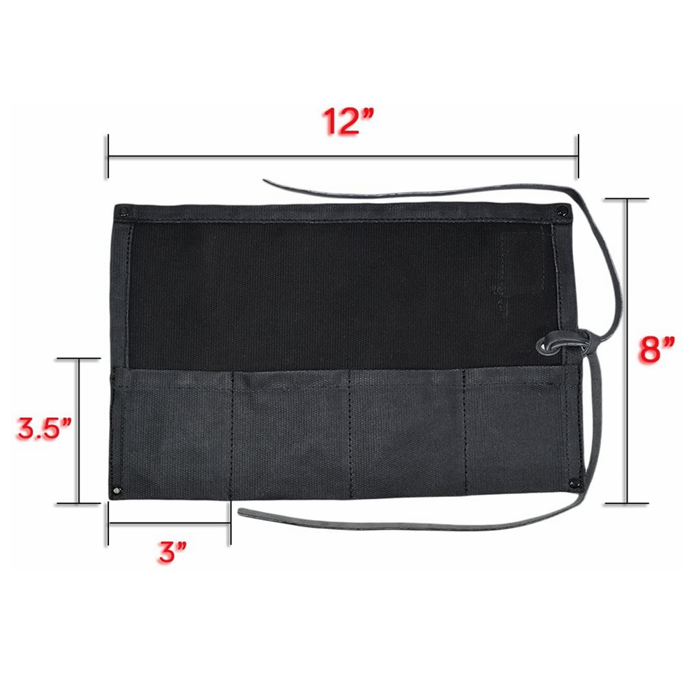 Portable Custom Canvas Roll Watch Bag With 4 Slots For Travel